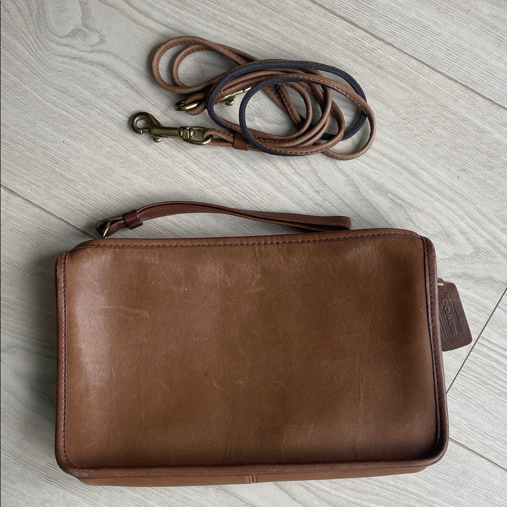 Vintage Coach Basic Bag British Tan Cognac Brown Original New York Issue